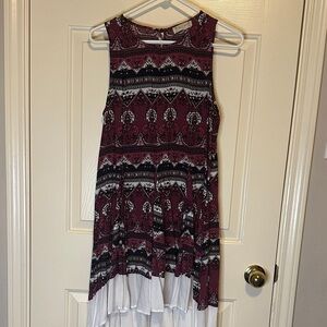 Altar'd State Burgundy and White High Low Dress